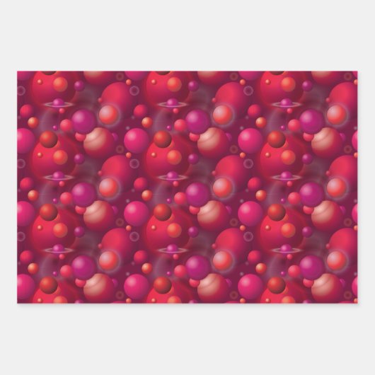 Muziek van de Sferen Gift Wrap, Rood Inpakpapier Vel (Voorkant 2)