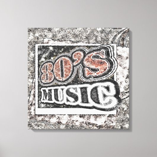 Muziek van de Vintage 80 - Gewikkeld Canvas (Voorkant)