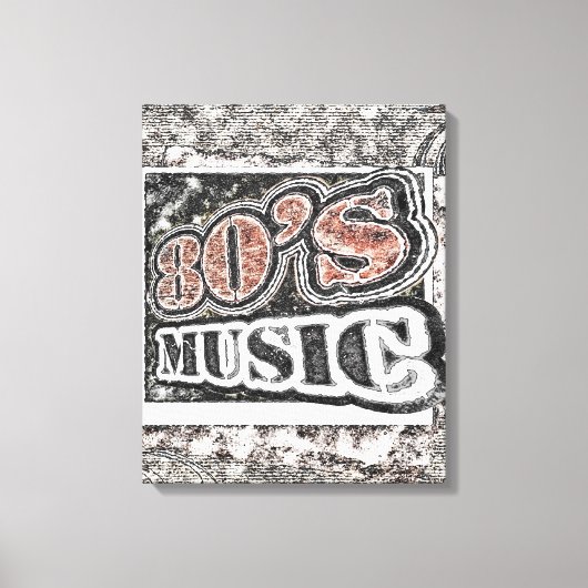 Muziek van de Vintage 80 - Gewikkeld Canvas Afdruk (Voorkant)