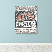 Muziek van de Vintage 80 - Gewikkeld Canvas Afdruk (Insitu (Houten vloer))