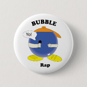 Muziek van een schattige bubbelartiest ronde button 5,7 cm