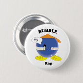 Muziek van een schattige bubbelartiest ronde button 5,7 cm (Voorkant /achterkant)