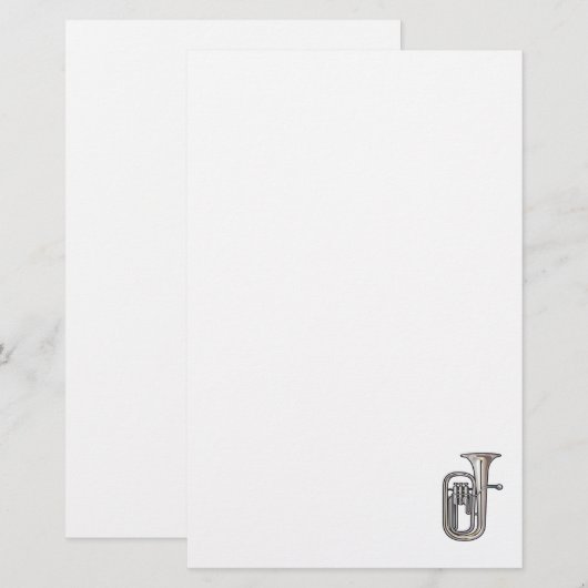 muziek van euphonium brass realistisch.png briefpapier (Voorkant / Achterkant)