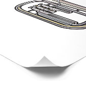 muziek van euphonium brass realistisch.png foto afdruk (Hoek)
