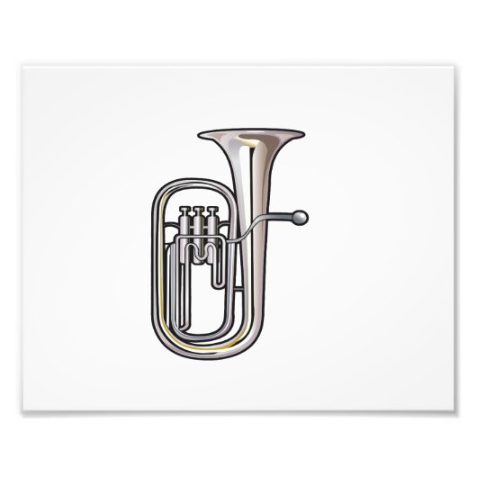 muziek van euphonium brass realistisch.png foto afdruk (Voorkant)