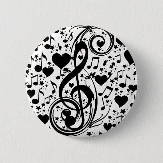 Muziek van het hart_ ronde button 5,7 cm (Voorkant)