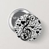Muziek van het hart_ ronde button 5,7 cm (Voorkant /achterkant)