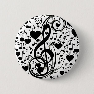 Muziek van het hart_ ronde button 5,7 cm