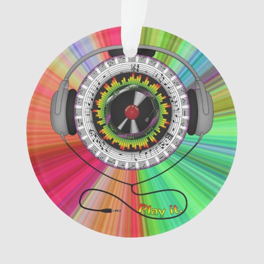 Muziek van het leven Acrylversiering Ornament (voorkant)