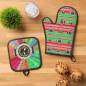 Muziek van het leven ovenwant & pannenlap set (Top down)