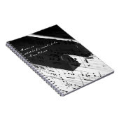 Muziek van het leven: Pianotoetsen en notities Notitieboek (Rechterzijde)