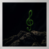 Muziek van het leven - Treble Clef Plant op een Ro Poster (Voorkant)