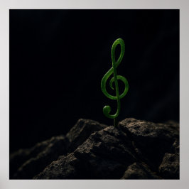 Muziek van het leven - Treble Clef Plant op een Ro Poster