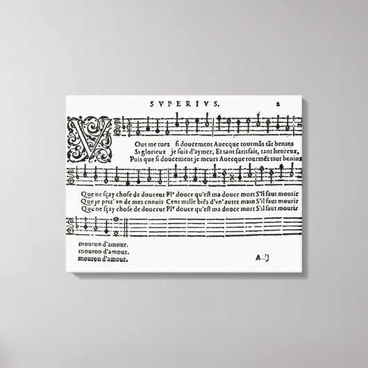 Muziek van Jean Antoine de Baif Canvas Afdruk (Voorkant)