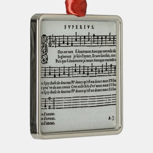 Muziek van Jean Antoine de Baif Metalen Ornament (Rechts)