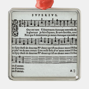 Muziek van Jean Antoine de Baif Metalen Ornament