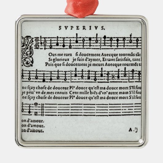 Muziek van Jean Antoine de Baif Metalen Ornament (Voorkant)