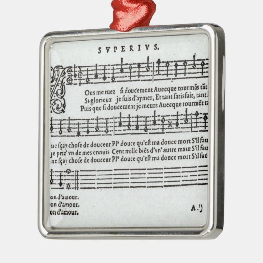 Muziek van Jean Antoine de Baif Metalen Ornament (Links)