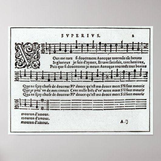 Muziek van Jean Antoine de Baif Poster (Voorkant)