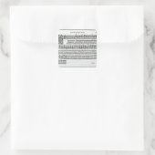 Muziek van Jean Antoine de Baif Vierkante Sticker (Tas)