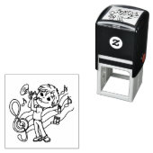 muziek van jongens zelfinktende stempel (In situ)