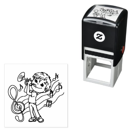 muziek van jongens  zelfinktende stempel (In situ)