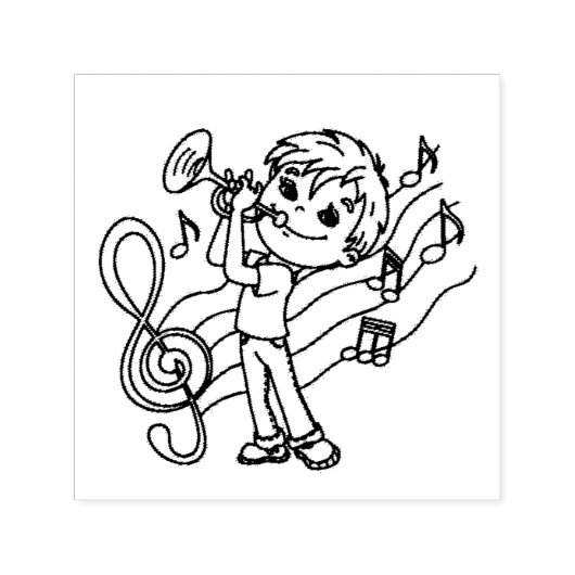 muziek van jongens  zelfinktende stempel (Design)