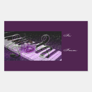 Muziek van liefde, Purle_ Rechthoekige Sticker
