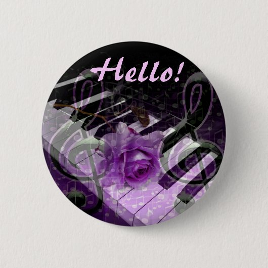 Muziek van liefde, Purle_ Ronde Button 5,7 Cm (Voorkant)