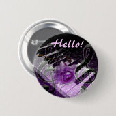 Muziek van liefde, Purle_ Ronde Button 5,7 Cm (Voorkant /achterkant)