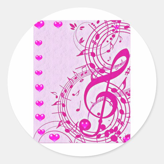 Muziek van liefde_ ronde sticker (Voorkant)