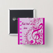 Muziek van liefde_ vierkante button 5,1 cm (Voorkant /achterkant)