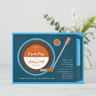 Muziek van Record Player op feestdag Kaart