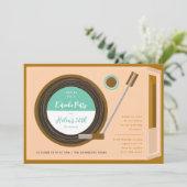 Muziek van Record Player op feestdag Kaart (Staand voorkant)