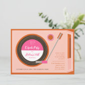 Muziek van Record Player op feestdag Kaart (Staand voorkant)