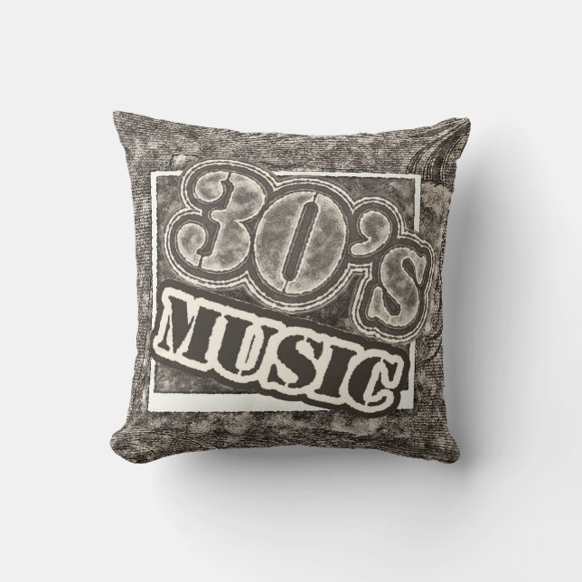 Muziek van Vintage 30 - Pillow Kussen (Voorkant)