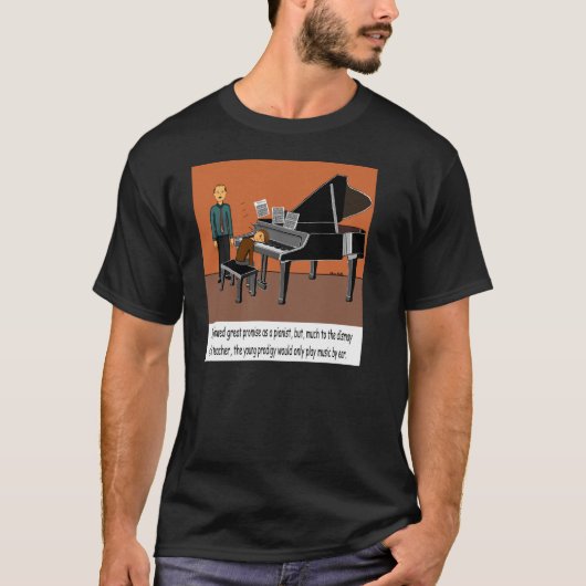 Muziek vanaf het begin afspelen t-shirt (Voorkant)