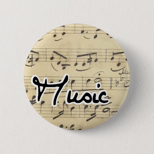 Muziek - vel muziek ronde button 5,7 cm (Voorkant)