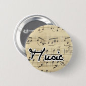 Muziek - vel muziek ronde button 5,7 cm (Voorkant /achterkant)