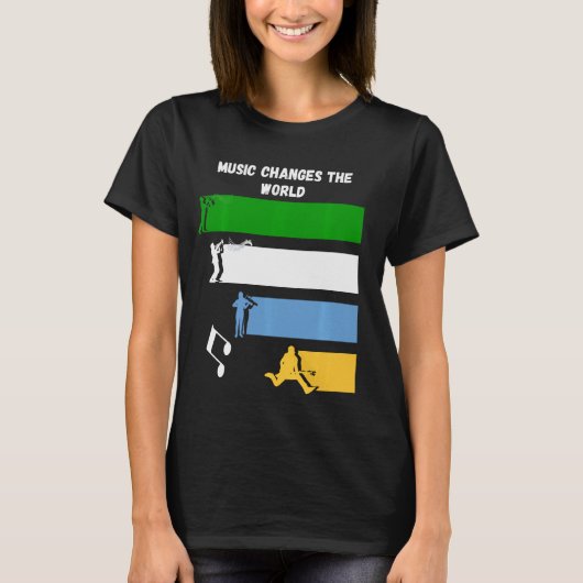 Muziek verandert de wereld t-shirt (Voorkant)