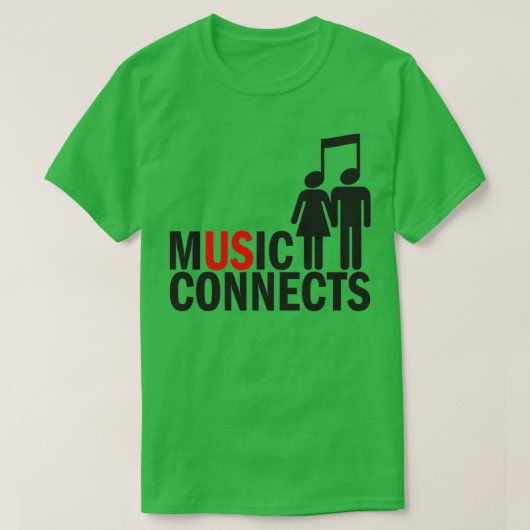 Muziek verbindt 1 t-shirt (Design voorkant)
