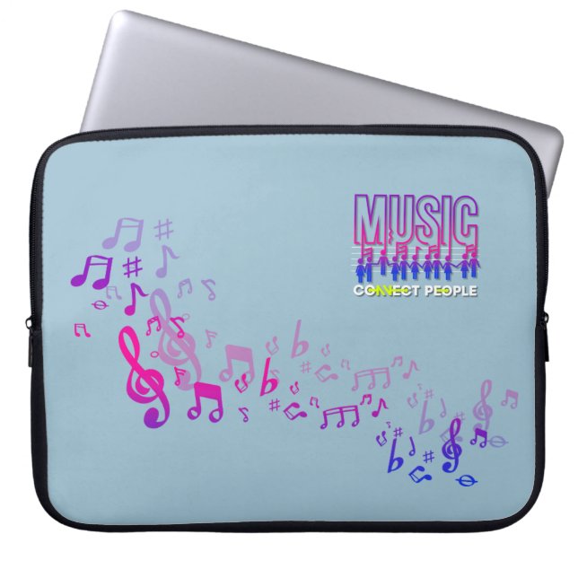 Muziek verbindt mensen | 15-inch laptophoes laptop sleeve (Voorkant)