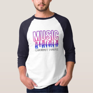 Muziek verbindt mensen   Man 3/4 Sleeve Raglan T-shirt
