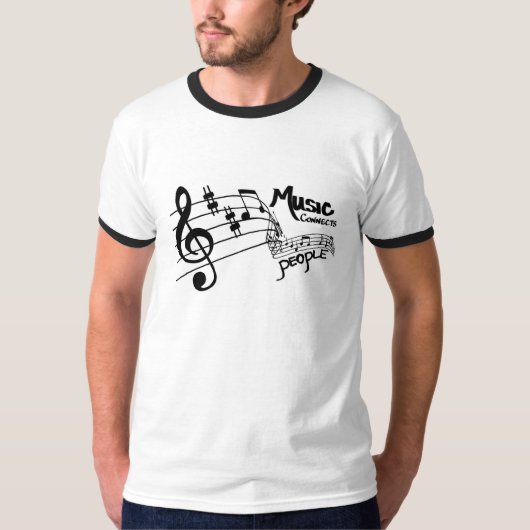 Muziek verbindt mensen t-shirt (Voorkant)