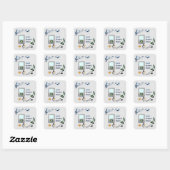 Muziek verbindt mensen vierkante sticker (Vel)