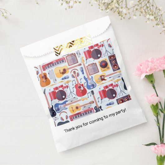 Muziek Verjaardagsfeest Muziekinstrumenten Bedankzakje (Gezegeld)