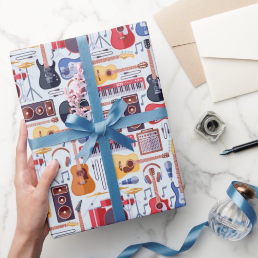 Muziek Verjaardagsfeest Muziekinstrumenten Cadeaupapier (Geschenken)