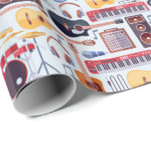 Muziek Verjaardagsfeest Muziekinstrumenten Cadeaupapier (Rol Hoek)