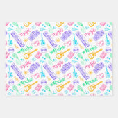 Muziek verjaardagsfeestje inpakpapier vel (Voorkant 3)