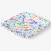 Muziek verjaardagsfeestje papieren bordje (Gebogen)